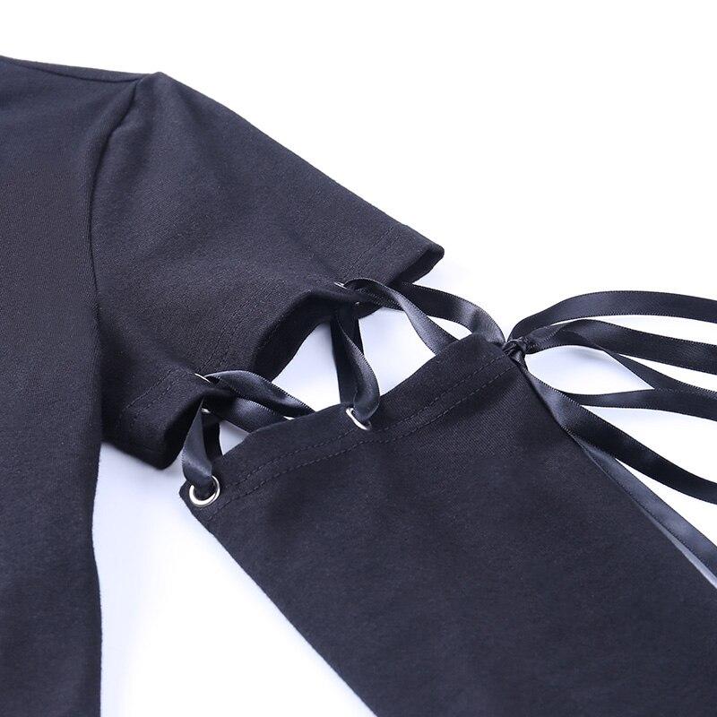 MEMENTO MORI GOTH SEPERATE SLEEVE BLACK CROP TOP-Maverick Feather-Alternative Clothing