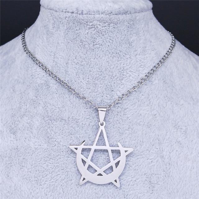 MOON AND PENTAGRAM NECKLACES - Maverick Feather